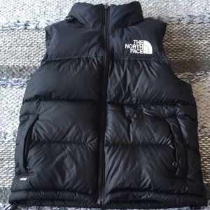 North face puffer jacket. Turns into hoodie. Black. Womens.